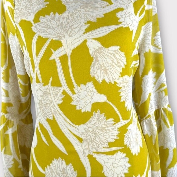 Ann Taylor Factory Long Sleeved Chartreuse Flowy Top - Size M - EUC - Picture 6 of 10